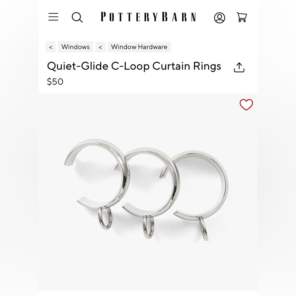 Pottery Barn Shower Hooks- 2 pack!